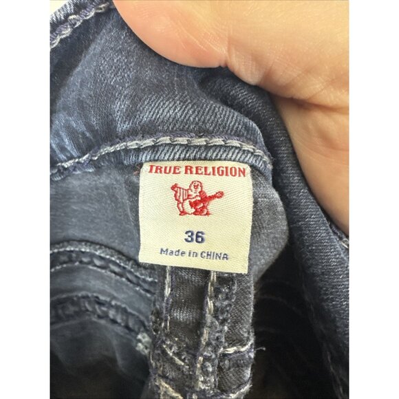 True Religion Ricky Flap Super T Jeans Men’s 36x32 Relaxed Straight Blue - Picture 7 of 10